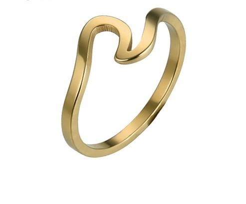 Dámský prsten VLNKA J1841 svítivě zlatá 9