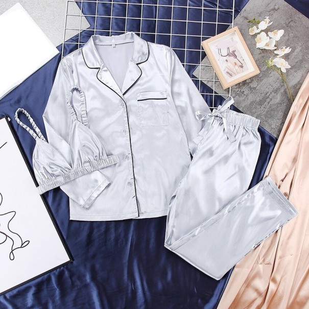Dámský pyžamový set P2797 stříbrná L
