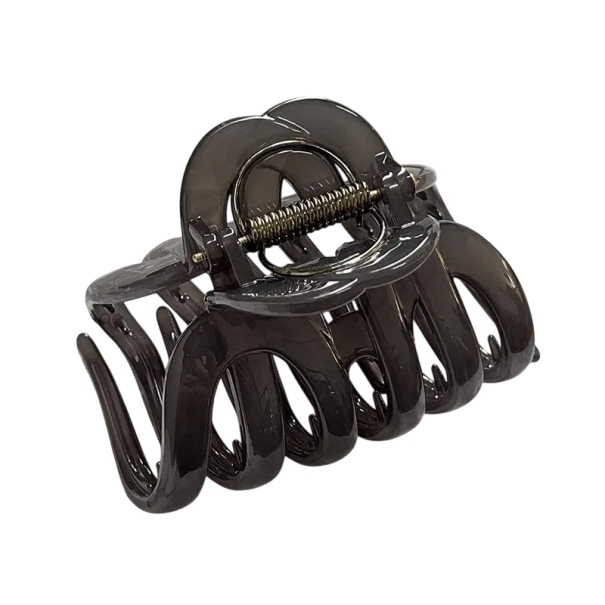 Dámský skřipec do vlasů 9 x 5 cm Elegantní pevná vlasová spona lesklý design Silný úchop pro rychlé sepnutí vlasů Stylový doplněk 3