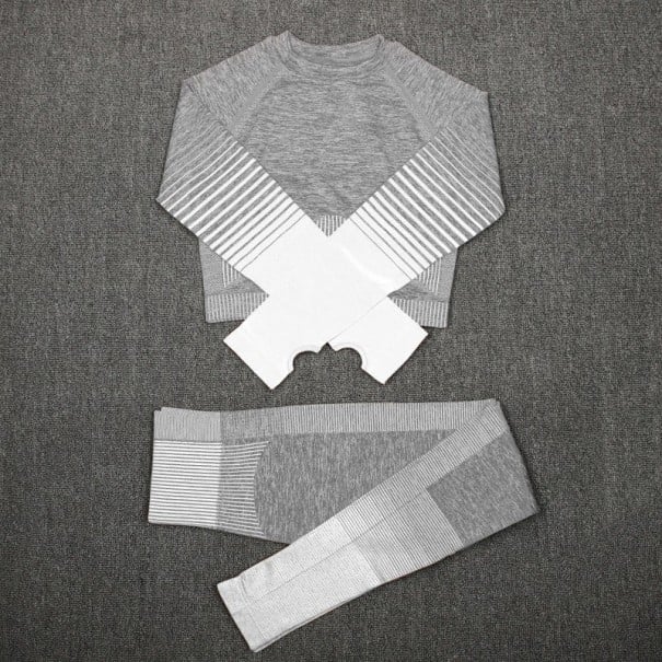 Dámský sportovní crop top a legíny B1174 bílá S