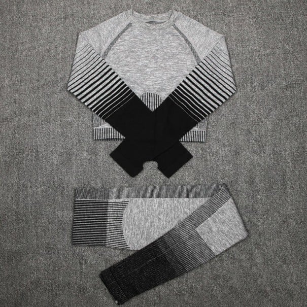 Dámský sportovní crop top a legíny B1174 černá L