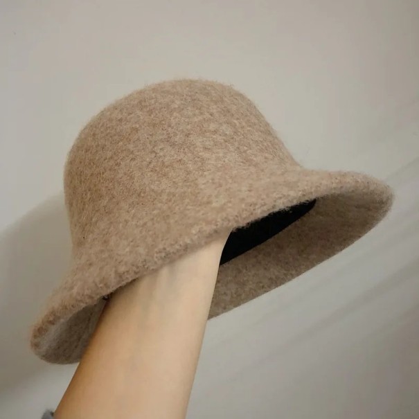 Dámský teplý vlněný klobouk Univerzální velikost Vlna polyester Hřejivý zimní klobouk Elegantní doplněk na podzim zimu khaki