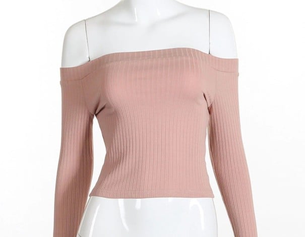 Dámský top s dlouhým rukávem J3202 světle růžová S