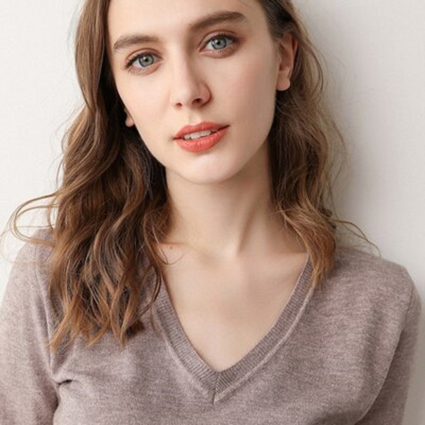 Dámský tříčtvrteční svetr G269 hnědá XL