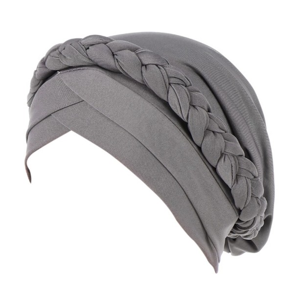 Dámsky turban s vrkôčiky sivá