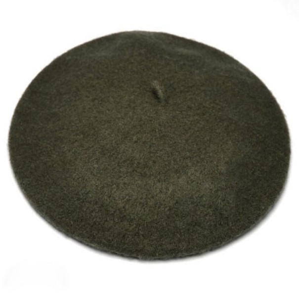 Dámský vlněný baret armádní zelená