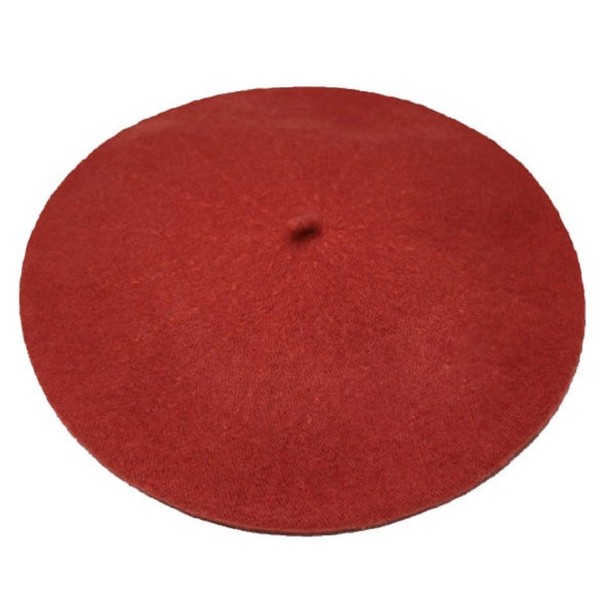 Dámský vlněný baret cihlová