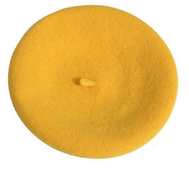Dámský vlněný baret žlutá