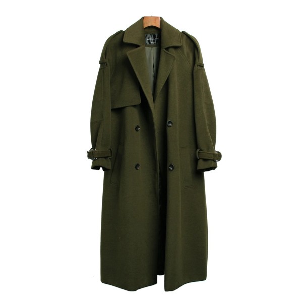 Dámský zimní kabát - Tmavě zelený XS