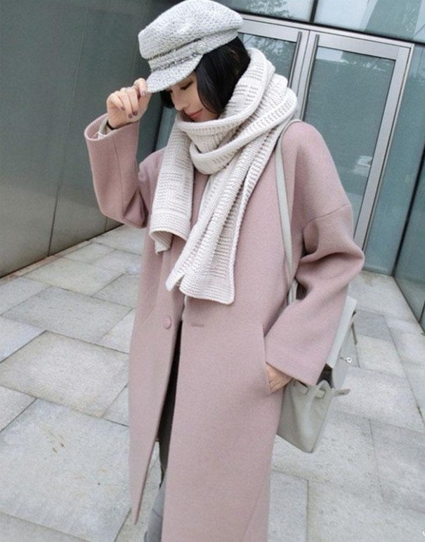 Dámsky zimný kabát - Ružový L