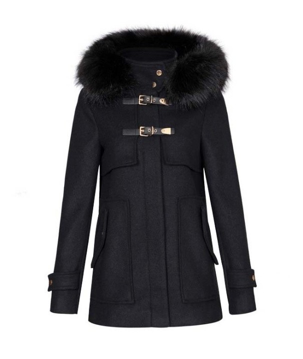 Dámsky zimný kabát s kapucňou - Čierny M