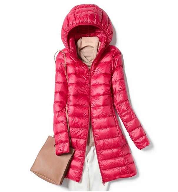 Dámsky zimný kabát so snímacou kapucňou tmavo ružová XL