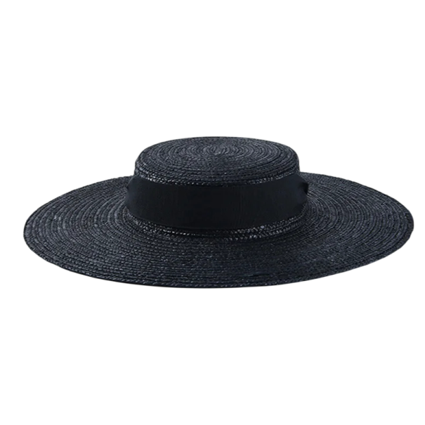 Damsolens hatt 56-58 cm Brätte 15 cm Halmhatt med band Sommarstrandhatt Solskydd 3
