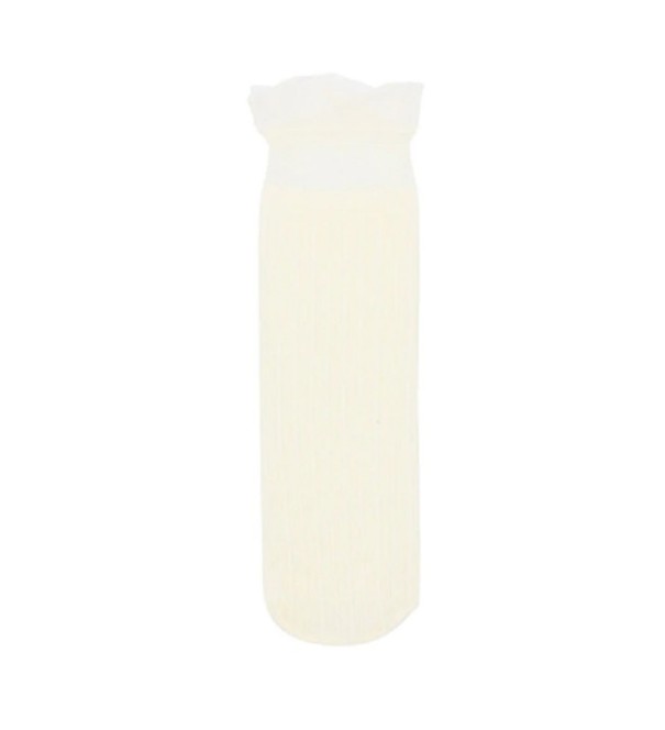 Damstrumpor i nylon med volanger vit
