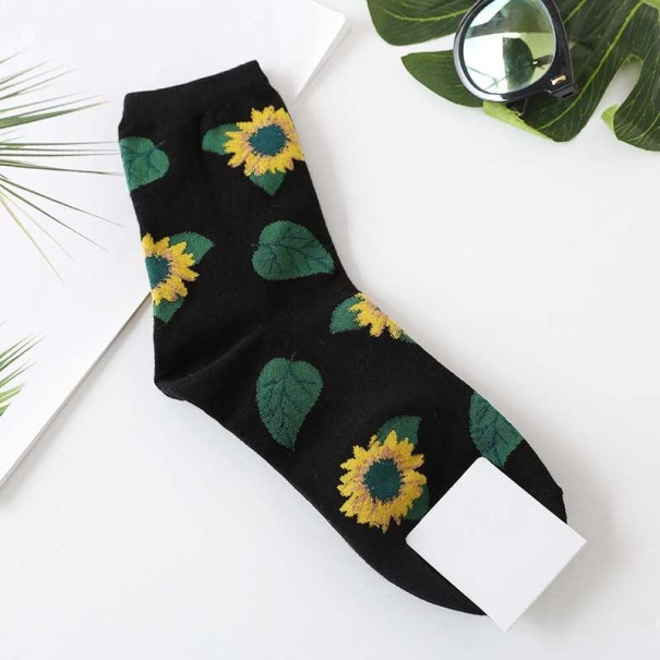 Damstrumpor med blommor grå