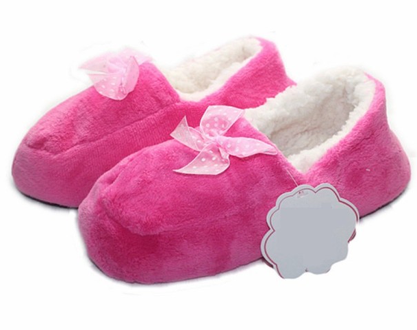 Damtofflor med päls rosa