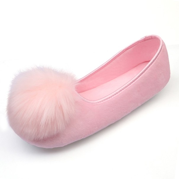 Damtofflor med pompong rosa 38