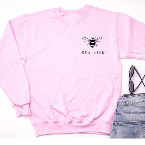 Damtröja med ett bi rosa S
