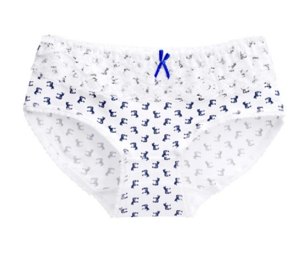 Damtrosor med zebratryck vit M