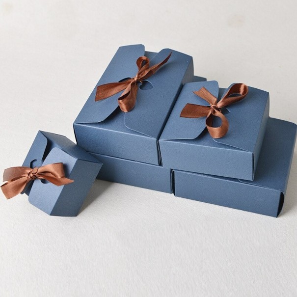 Darčeková krabica s mašľou 10 ks modrá S
