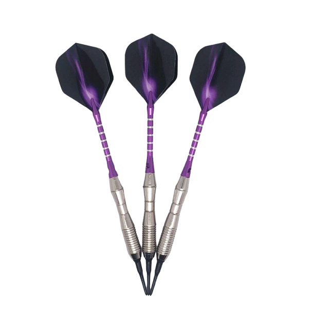 Dardo con punta de plástico, 3 uds. morado