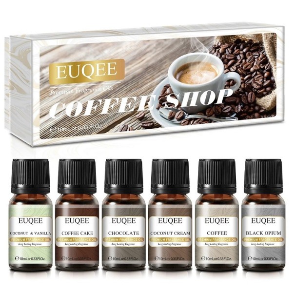 Dárková sada vonných olejů do difuzéru Aromatické oleje v sadě Přírodní esenciální oleje 6 ks 10 ml Coffee Shop