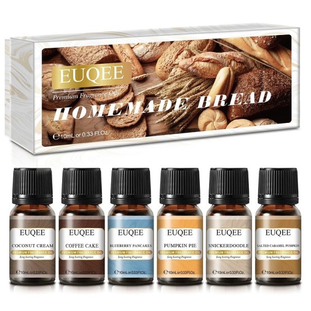Dárková sada vonných olejů do difuzéru Aromatické oleje v sadě Přírodní esenciální oleje 6 ks 10 ml Homemade Bread