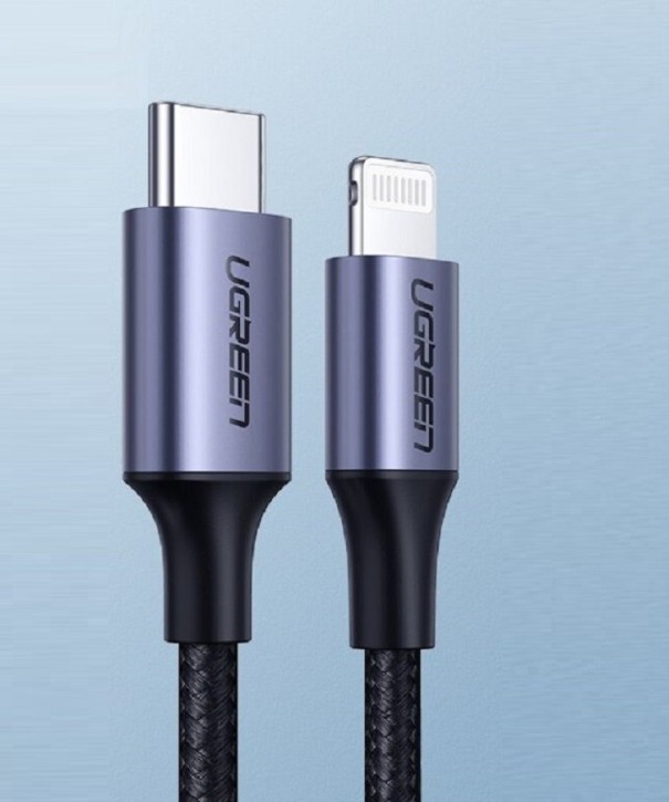 Datenkabel für Apple Lightning auf USB-C grau