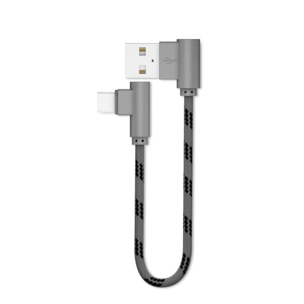 Datenkabel USB auf Micro USB / USB-C 20 cm grau 1