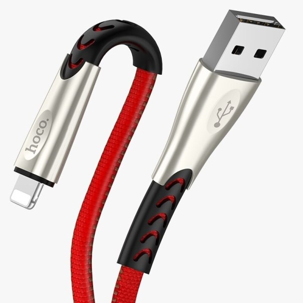 Dátový kábel pre Apple Lightning na USB 1,2 m červená