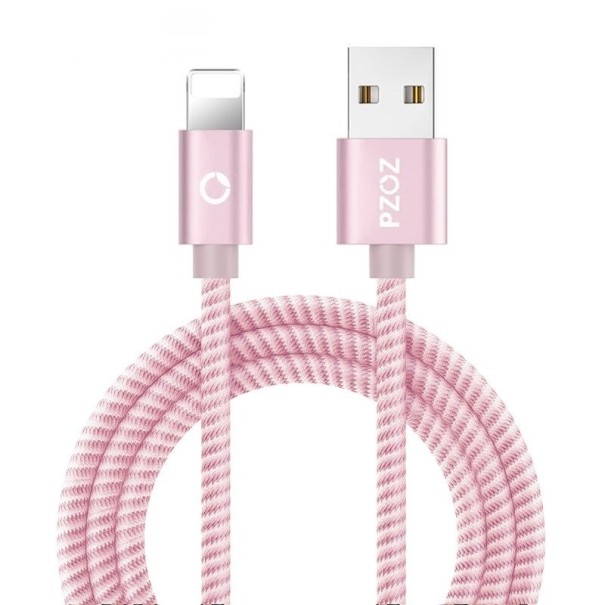 Dátový kábel pre Apple Lightning na USB 1 m K615 ružová