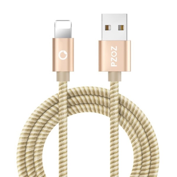 Dátový kábel pre Apple Lightning na USB K437 zlatá 1 m