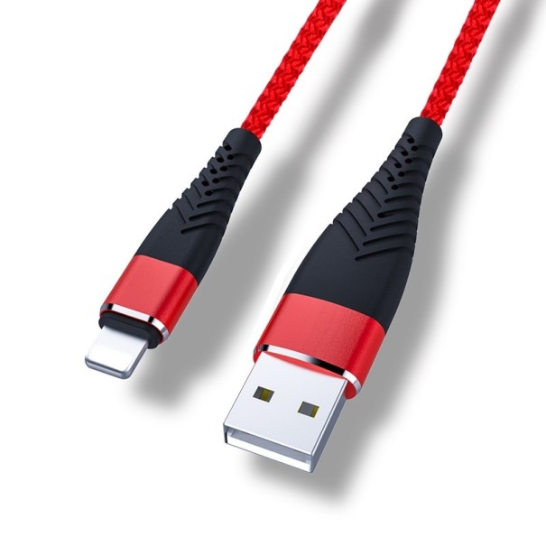 Dátový kábel pre Apple Lightning na USB K447 červená 3 m