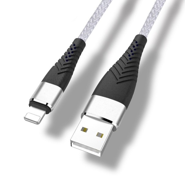 Dátový kábel pre Apple Lightning na USB K447 strieborná 2 m
