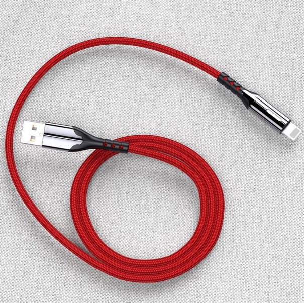 Dátový kábel pre Apple Lightning na USB K620 červená 1 m