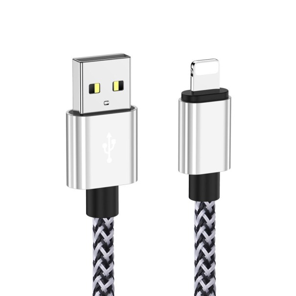 Dátový kábel pre Apple Lightning na USB K683 strieborná 20 cm