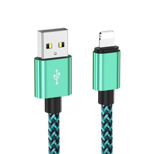 Dátový kábel pre Apple Lightning na USB K683 zelená 20 cm