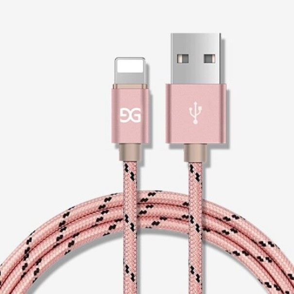 Dátový kábel pre Apple Lightning / USB K659 ružová 1,5 m