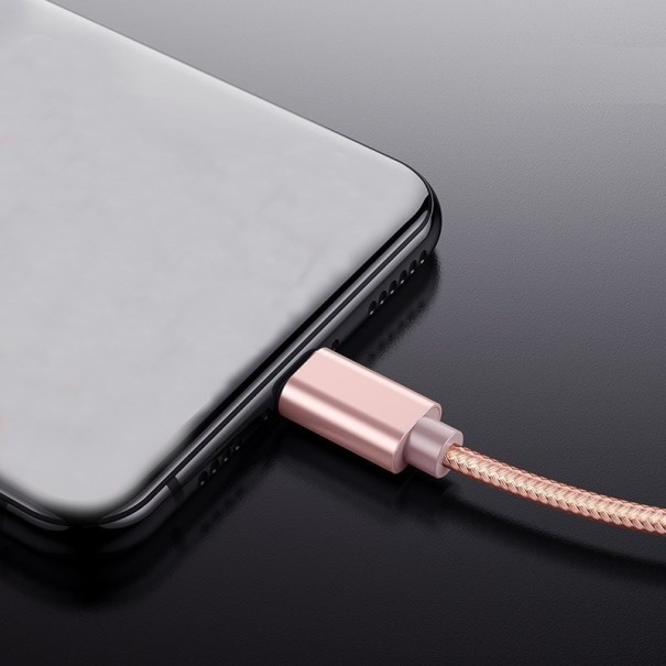 Datový kabel pro Apple Lightning na USB K532 růžová 1 m