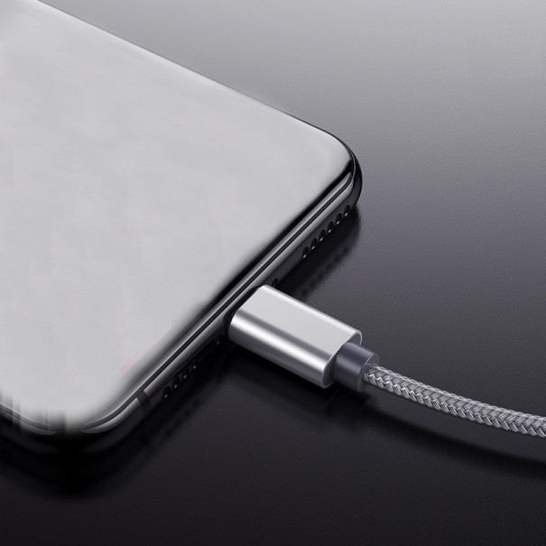 Datový kabel pro Apple Lightning na USB K532 stříbrná 20 cm