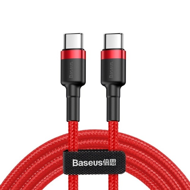 Dátový kábel USB-C PD červená 50 cm