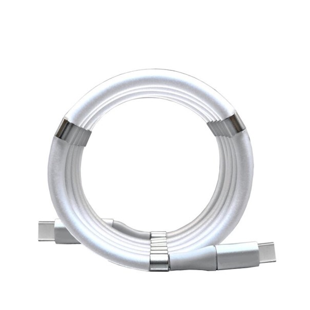 Dátový kábel USB-C s magnetmi biela 90 cm