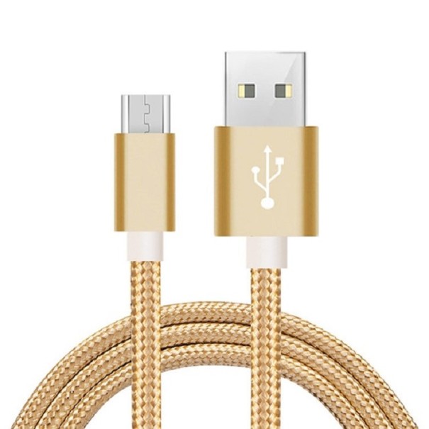 Dátový kábel USB na Micro USB K492 zlatá 25 cm