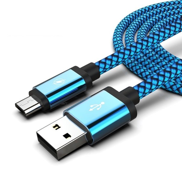 Datový kabel USB na Micro USB K514 modrá 1 m