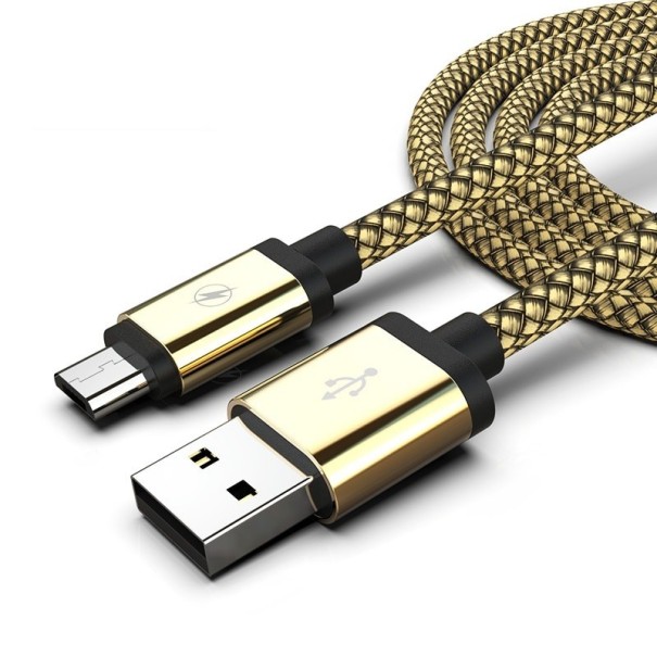 Dátový kábel USB na Micro USB K514 zlatá 1 m
