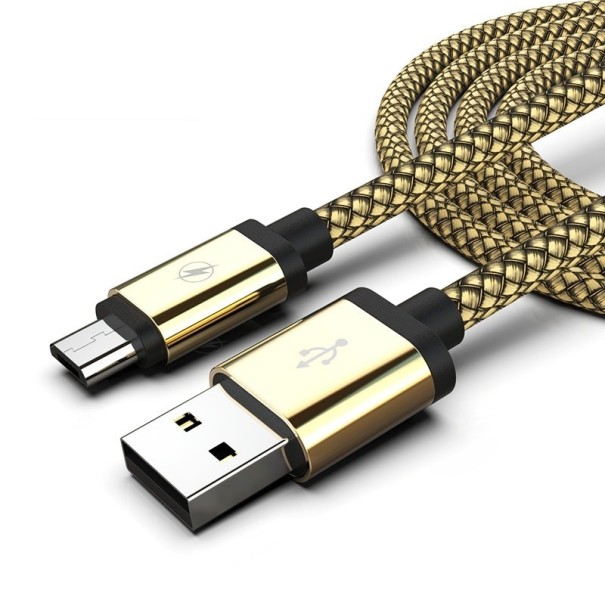 Dátový kábel USB na Micro USB K514 zlatá 3 m