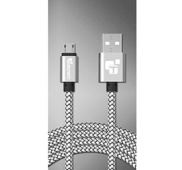 Dátový kábel USB na Micro USB K591 biela 25 cm