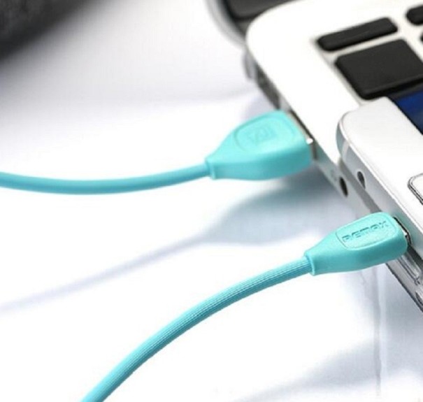 Datový kabel USB na Micro USB / Lightning K652 tyrkysová 2