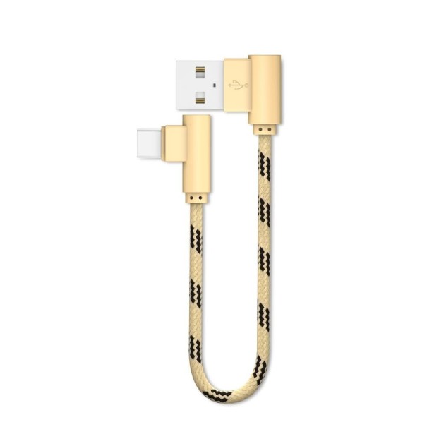 Datový kabel USB na Micro USB / USB-C 20 cm zlatá 1