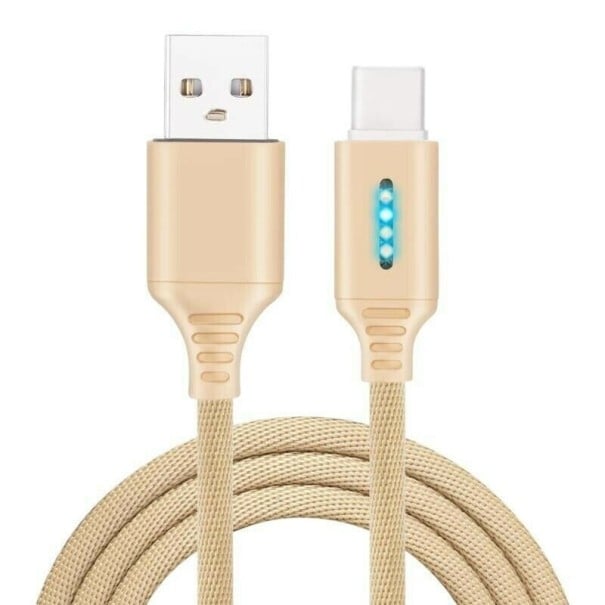 Dátový kábel USB na Micro USB / USB-C K625 zlatá 2